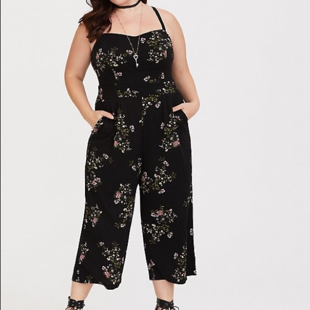 Torrid Floral Crop Jumpsuit